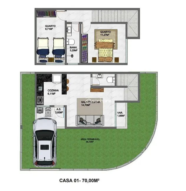 Casa com 2 quartos à venda, 81m2 em Linhares - ES - imagem 2 Foto 2 de Casa com 2 quartos à venda, 81m2 em Linhares - ES