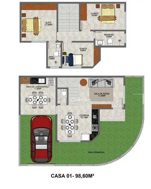 Casa com 3 quartos à venda, 100m2 em Linhares - ES - imagem 4 Foto 4 de Casa com 3 quartos à venda, 100m2 em Linhares - ES