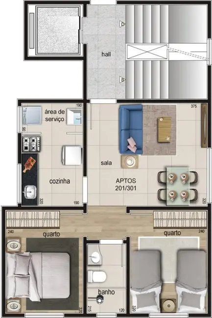 Foto 3 de Apartamento com 2 quartos à venda, 57m2 em Santa Terezinha, Belo Horizonte - MG
