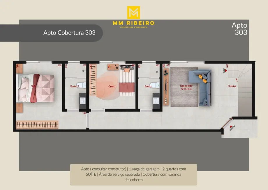 Apartamento com 2 quartos à venda, 104m2 em Contagem - MG - imagem 3 Foto 3 de Apartamento com 2 quartos à venda, 104m2 em Contagem - MG