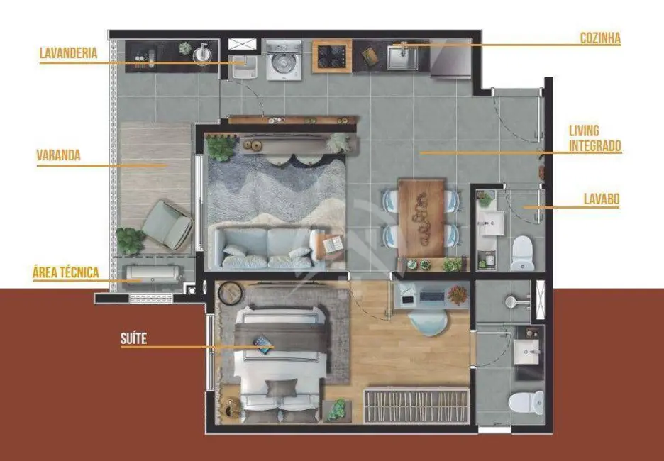 Apartamento com 2 quartos à venda, 68m2 em Jardim Terceiro Centenário, Atibaia - SP - imagem 6 Foto 6 de Apartamento com 2 quartos à venda, 68m2 em Jardim Terceiro Centenário, Atibaia - SP