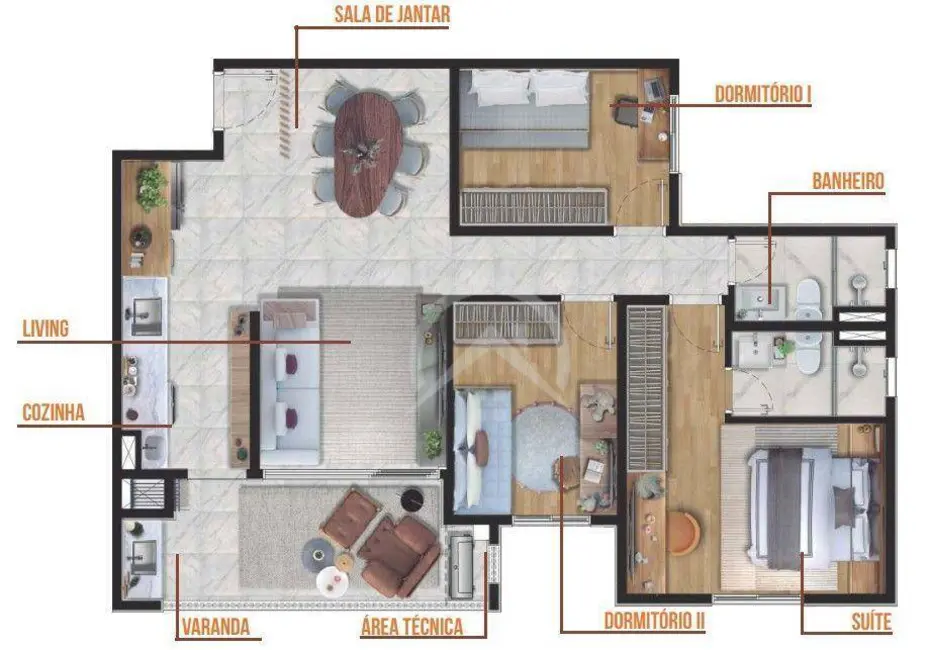 Apartamento com 2 quartos à venda, 68m2 em Jardim Terceiro Centenário, Atibaia - SP - imagem 2 Foto 2 de Apartamento com 2 quartos à venda, 68m2 em Jardim Terceiro Centenário, Atibaia - SP
