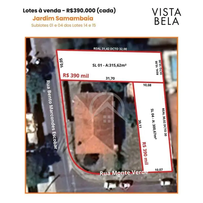 Foto 1 de Terreno / Lote à venda, 315m2 em Atibaia - SP