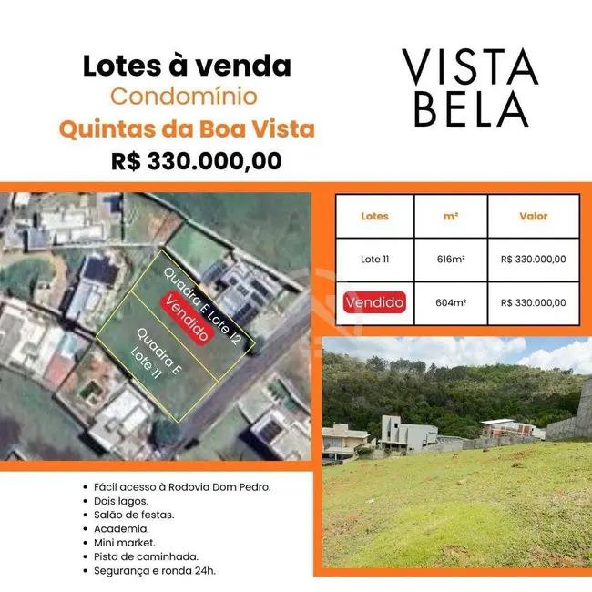 Foto 1 de Terreno / Lote à venda, 616m2 em Estância Parque de Atibaia, Atibaia - SP
