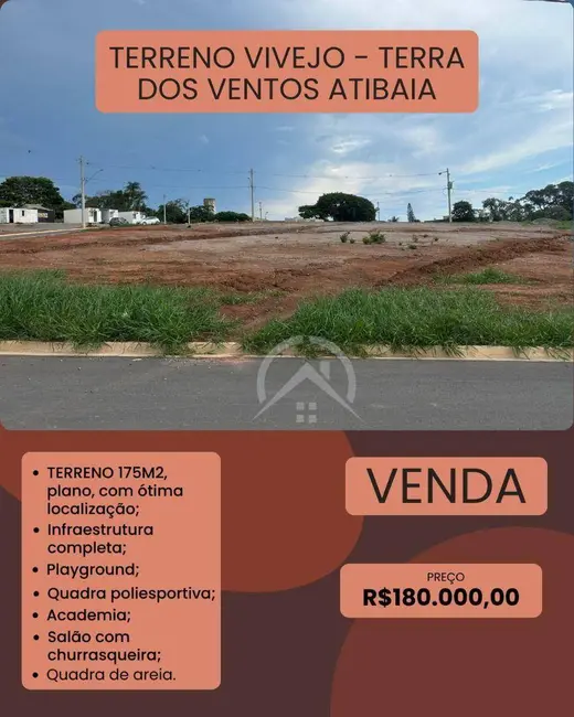 Foto 1 de Terreno / Lote à venda, 175m2 em Jardim Colonial, Atibaia - SP
