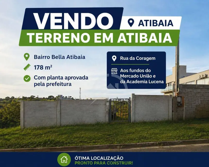Foto 1 de Terreno / Lote à venda, 178m2 em Jardim das Cerejeiras, Atibaia - SP