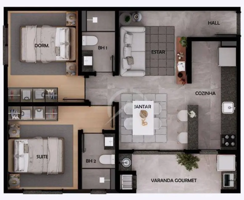 Foto 4 de Apartamento com 1 quarto à venda, 40m2 em Ressaca, Atibaia - SP