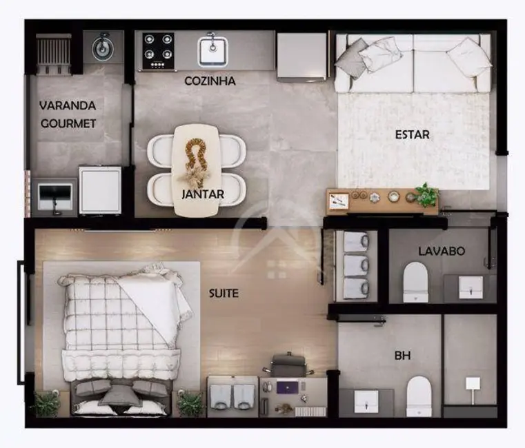Foto 2 de Apartamento com 1 quarto à venda, 40m2 em Ressaca, Atibaia - SP