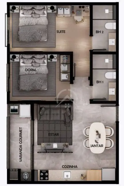 Foto 3 de Apartamento com 1 quarto à venda, 40m2 em Ressaca, Atibaia - SP
