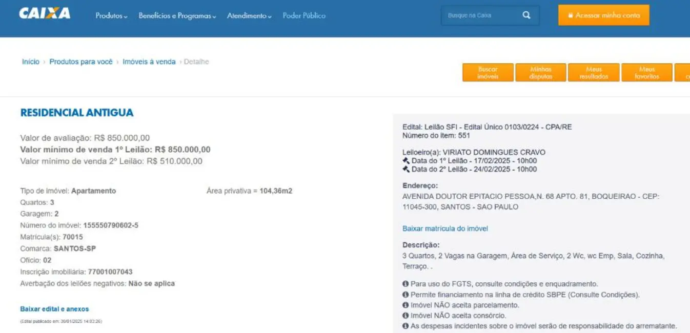 Foto 5 de Apartamento com 3 quartos à venda, 104m2 em Boqueirão, Santos - SP