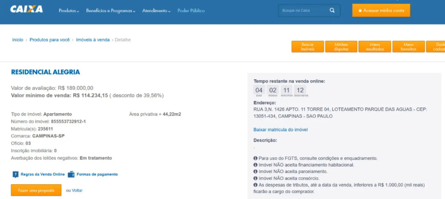 Apartamento com 2 quartos à venda, 44m2 em Loteamento Parque das Águas, Campinas - SP - imagem 5 Foto 5 de Apartamento com 2 quartos à venda, 44m2 em Loteamento Parque das Águas, Campinas - SP