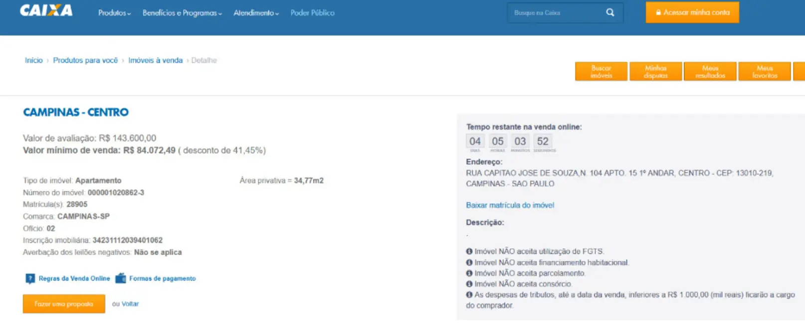 Foto 3 de Apartamento com 1 quarto à venda, 35m2 em Centro, Campinas - SP