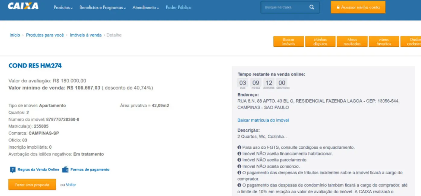 Foto 5 de Apartamento com 2 quartos à venda, 42m2 em Núcleo Residencial Vila Vitória, Campinas - SP