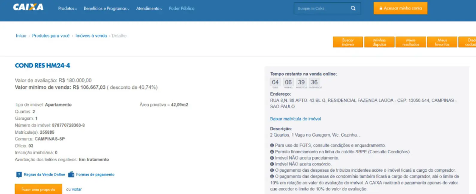 Foto 3 de Apartamento com 2 quartos à venda, 42m2 em Núcleo Residencial Vila Vitória, Campinas - SP