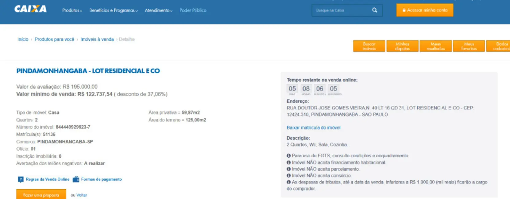 Foto 4 de Casa com 2 quartos à venda, 60m2 em Residencial e Comercial Cidade Jardim, Pindamonhangaba - SP