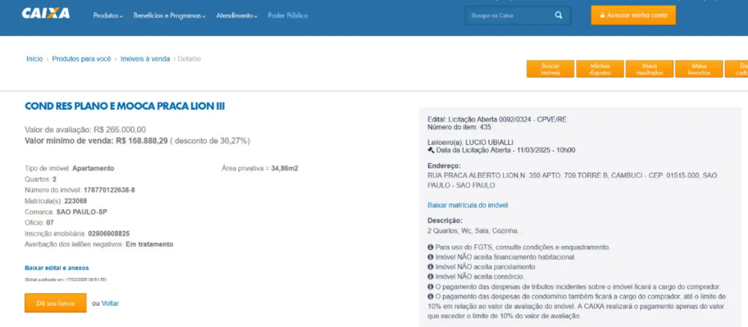 Foto 3 de Apartamento com 2 quartos à venda, 35m2 em Cambuci, São Paulo - SP