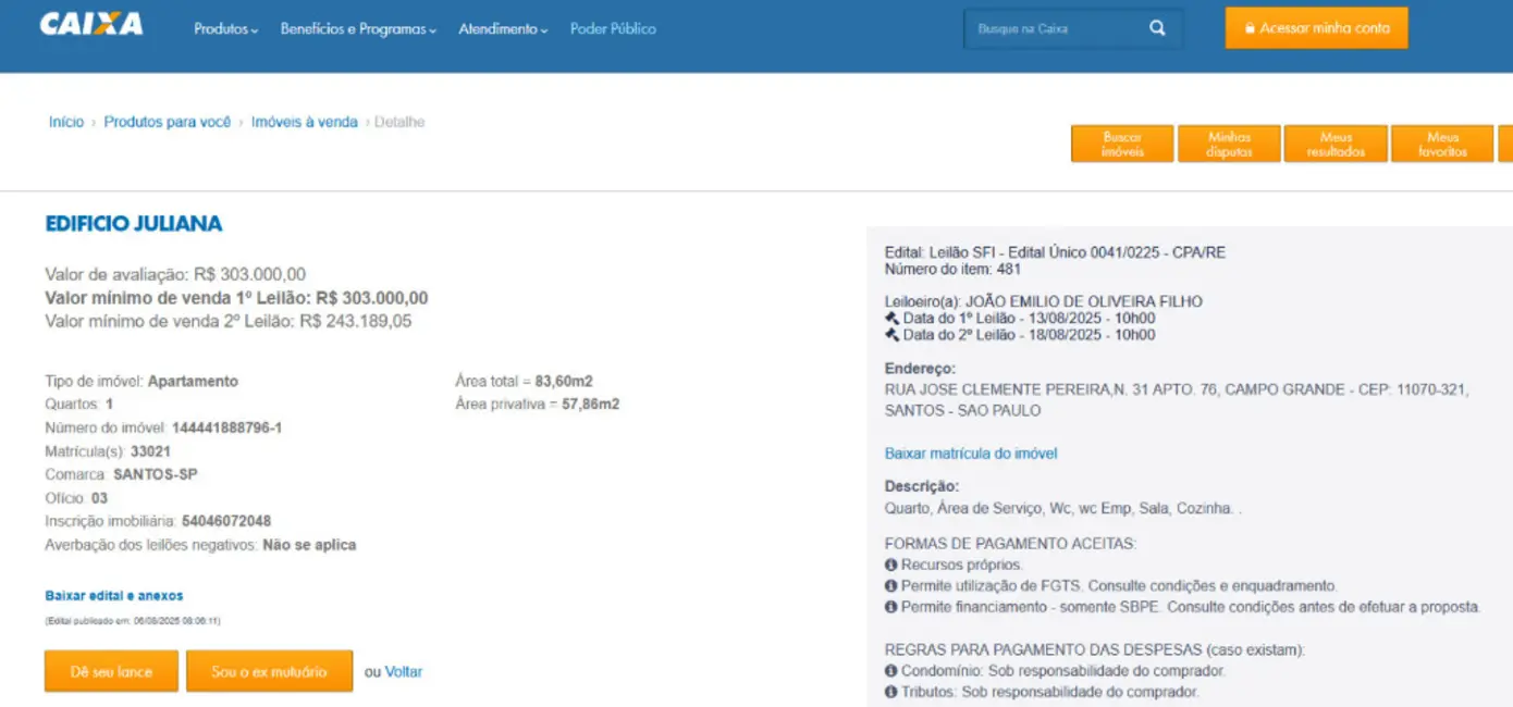 Apartamento com 1 quarto à venda, 58m2 em Campo Grande, Santos - SP - imagem 4 Foto 4 de Apartamento com 1 quarto à venda, 58m2 em Campo Grande, Santos - SP