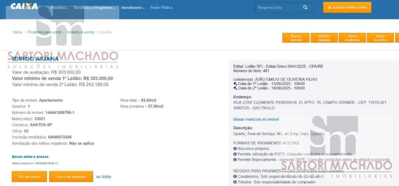 Apartamento com 1 quarto à venda, 58m2 em Campo Grande, Santos - SP - imagem 4 Foto 4 de Apartamento com 1 quarto à venda, 58m2 em Campo Grande, Santos - SP