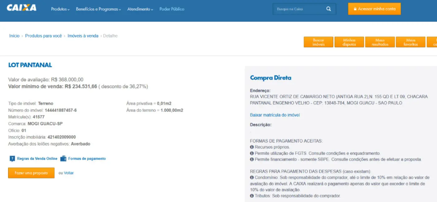 Foto 4 de Terreno / Lote à venda, 1000m2 em Chácara Pantanal Engenho Velho, Mogi Guacu - SP