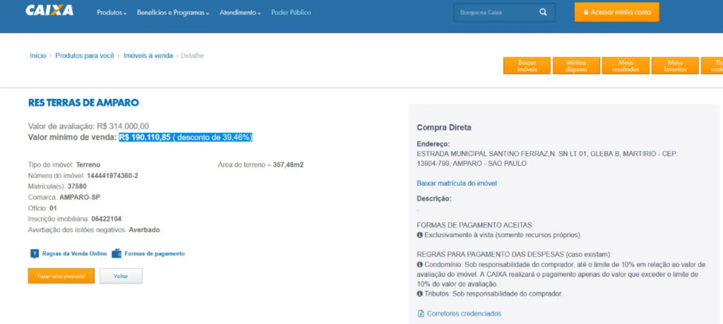 Foto 3 de Terreno / Lote à venda, 357m2 em Vale Verde, Amparo - SP