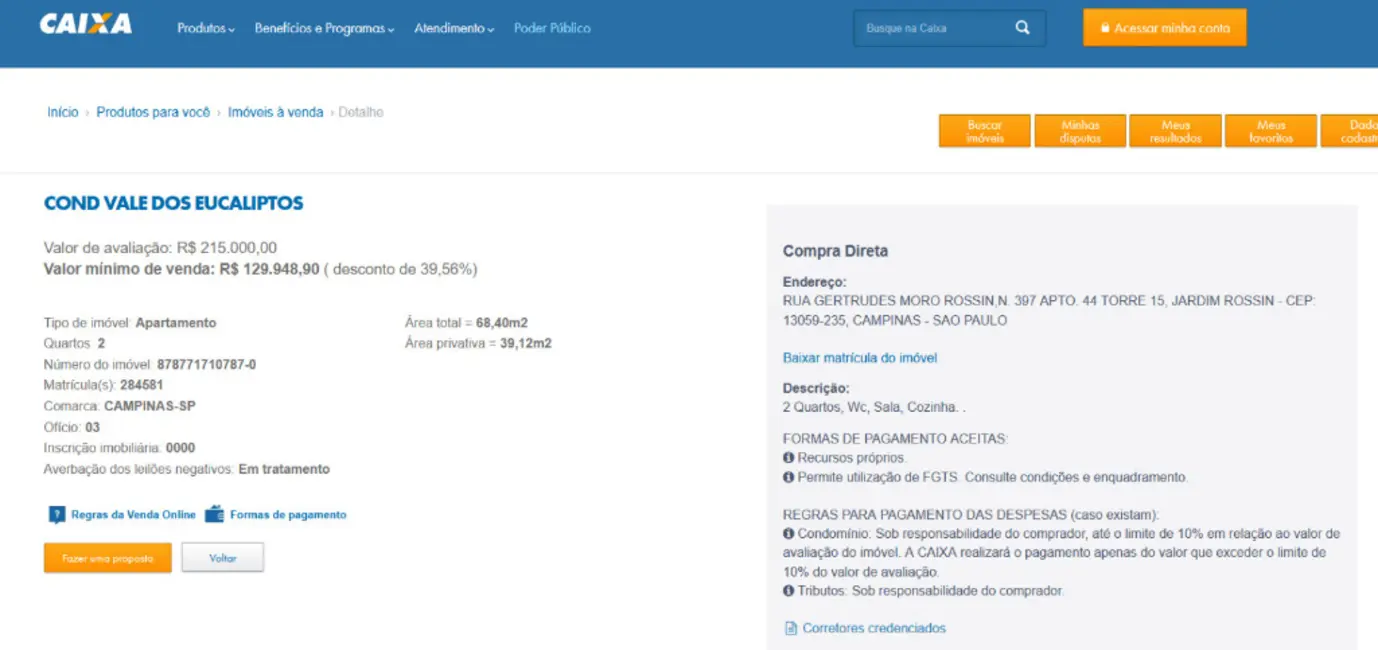 Foto 3 de Apartamento com 2 quartos à venda, 39m2 em Jardim Rossin, Campinas - SP