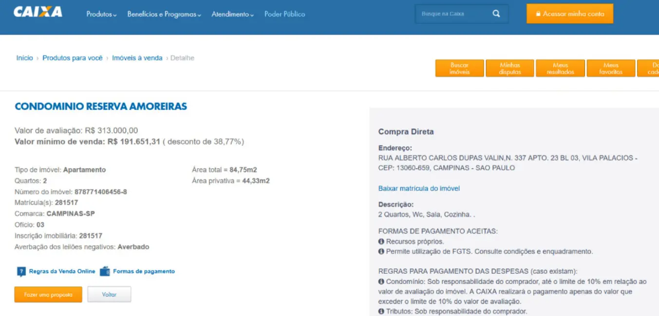 Foto 5 de Apartamento com 2 quartos à venda, 44m2 em Vila Palácios, Campinas - SP