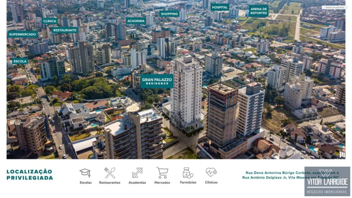 Foto 2 de Apartamento com 3 quartos à venda, 127m2 em Vila Moema, Tubarao - SC