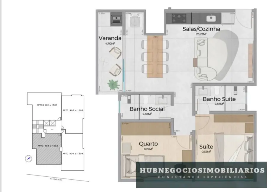 Apartamento com 2 quartos à venda, 64m2 em Centro, Montes Claros - MG - imagem 3 Foto 3 de Apartamento com 2 quartos à venda, 64m2 em Centro, Montes Claros - MG