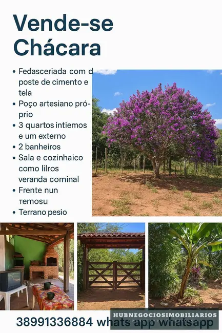 Foto 3 de Chácara com 3 quartos à venda, 5000m2 em Major Prates, Montes Claros - MG