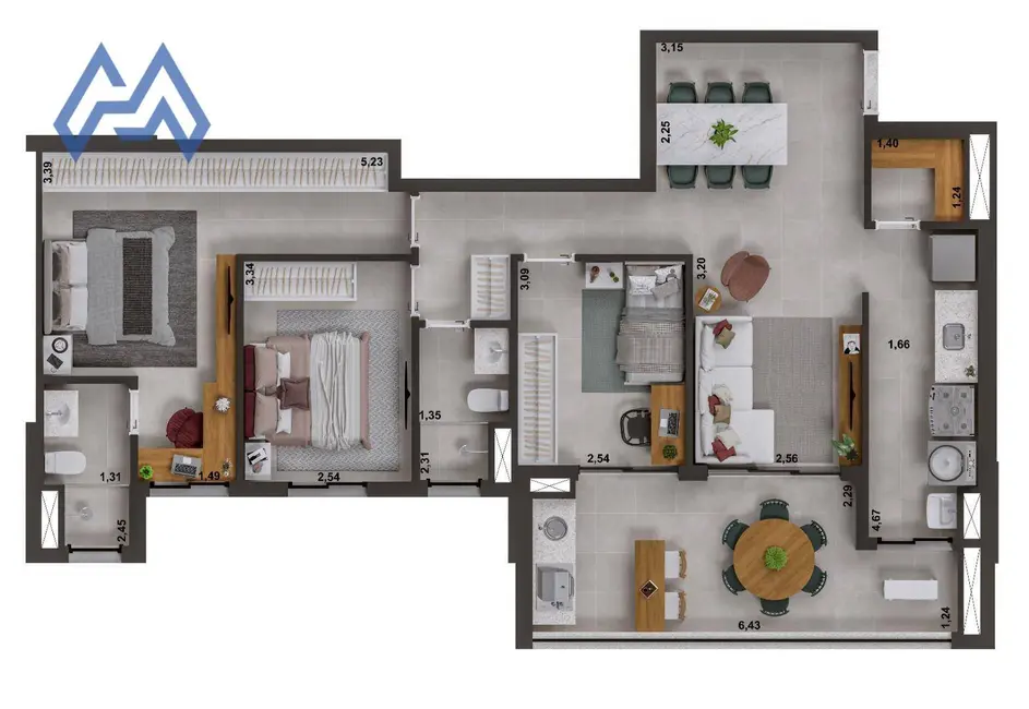 Foto 7 de Apartamento com 3 quartos à venda, 2651m2 em Jardim Paulistano, Sorocaba - SP