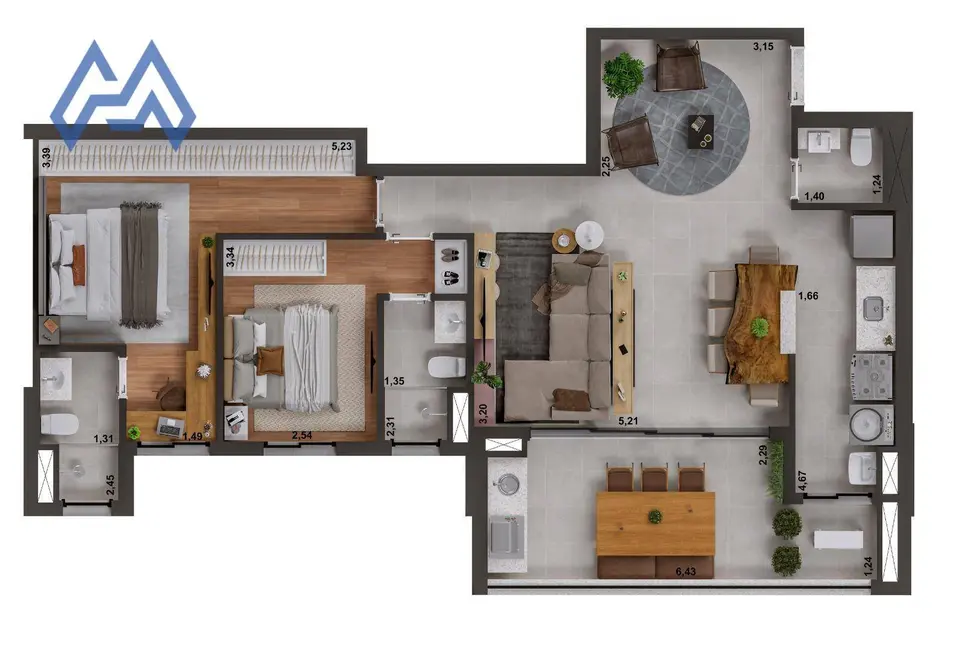 Foto 8 de Apartamento com 3 quartos à venda, 2651m2 em Jardim Paulistano, Sorocaba - SP