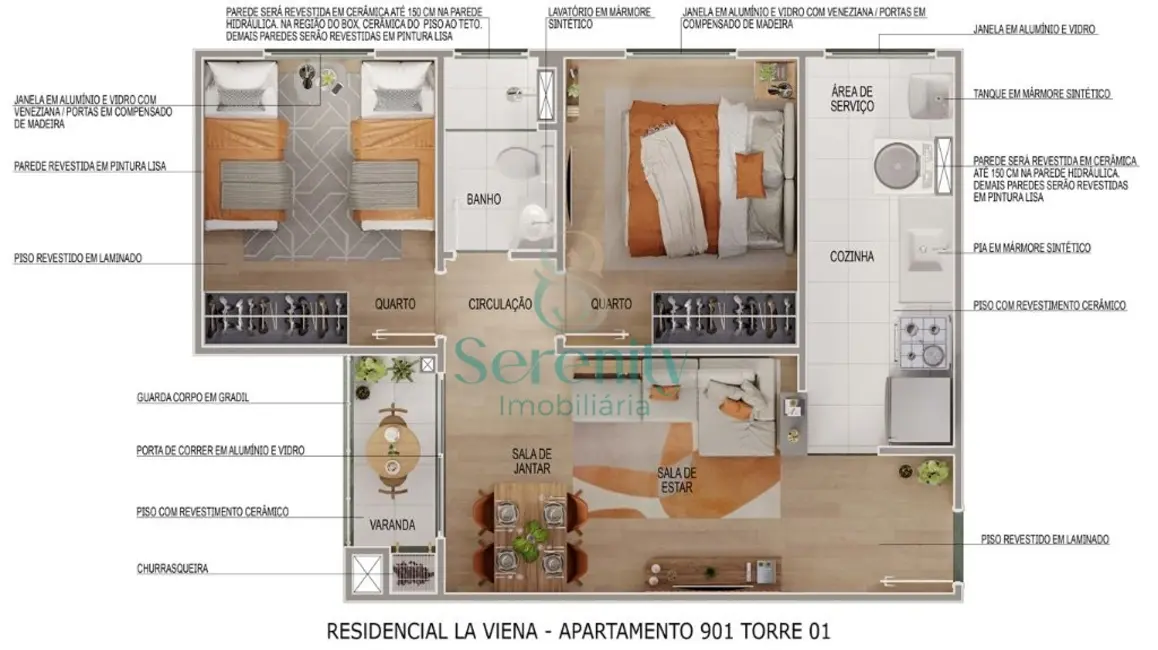 Apartamento com 2 quartos à venda, 45m2 em Jardim Sabará, Londrina - PR - imagem 6 Foto 6 de Apartamento com 2 quartos à venda, 45m2 em Jardim Sabará, Londrina - PR