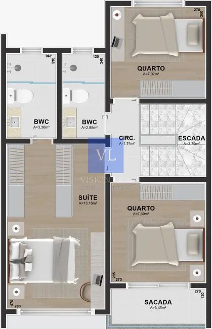 Foto 8 de Casa de Condomínio com 3 quartos à venda, 114m2 em Uberaba, Curitiba - PR