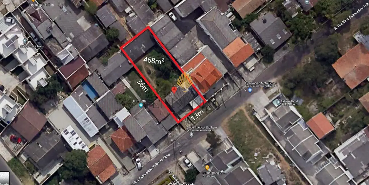 Foto 2 de Terreno / Lote à venda, 468m2 em Uberaba, Curitiba - PR