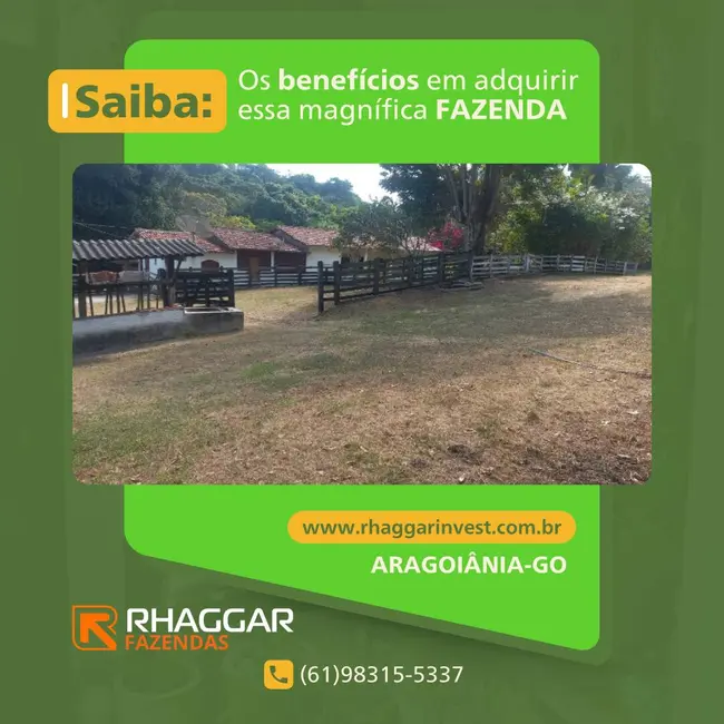 Foto 1 de Fazenda / Haras à venda, 92m2 em Aragoiania - GO