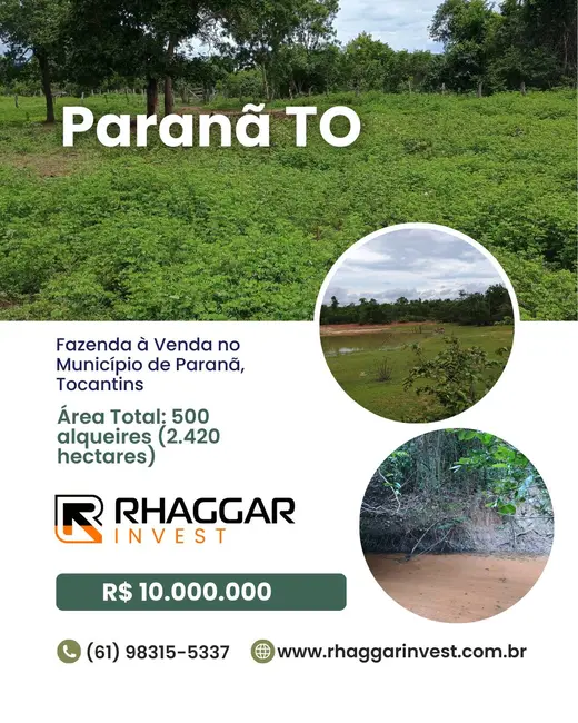 Foto 1 de Fazenda / Haras à venda, 500m2 em Parana - TO