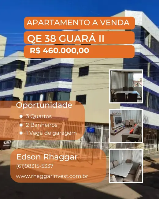 Apartamento com 3 quartos à venda, 95m2 em Guará II, Brasilia - DF - imagem 1 Foto 1 de Apartamento com 3 quartos à venda, 95m2 em Guará II, Brasilia - DF