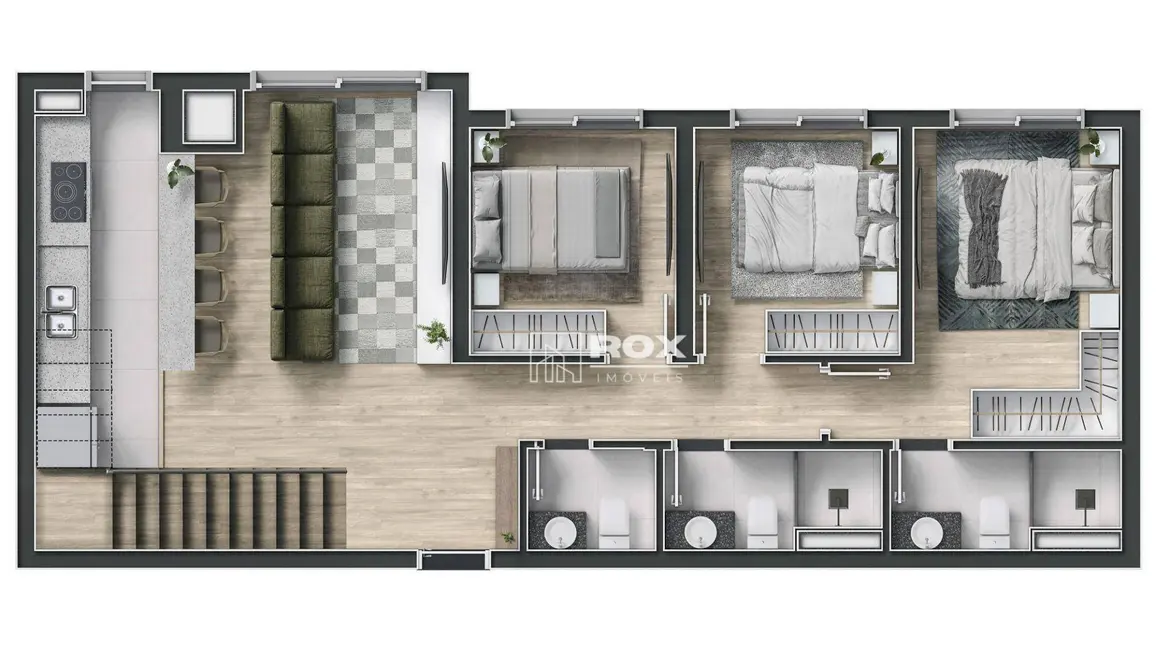 Apartamento com 3 quartos à venda, 105m2 em Juvevê, Curitiba - PR - imagem 4 Foto 4 de Apartamento com 3 quartos à venda, 105m2 em Juvevê, Curitiba - PR