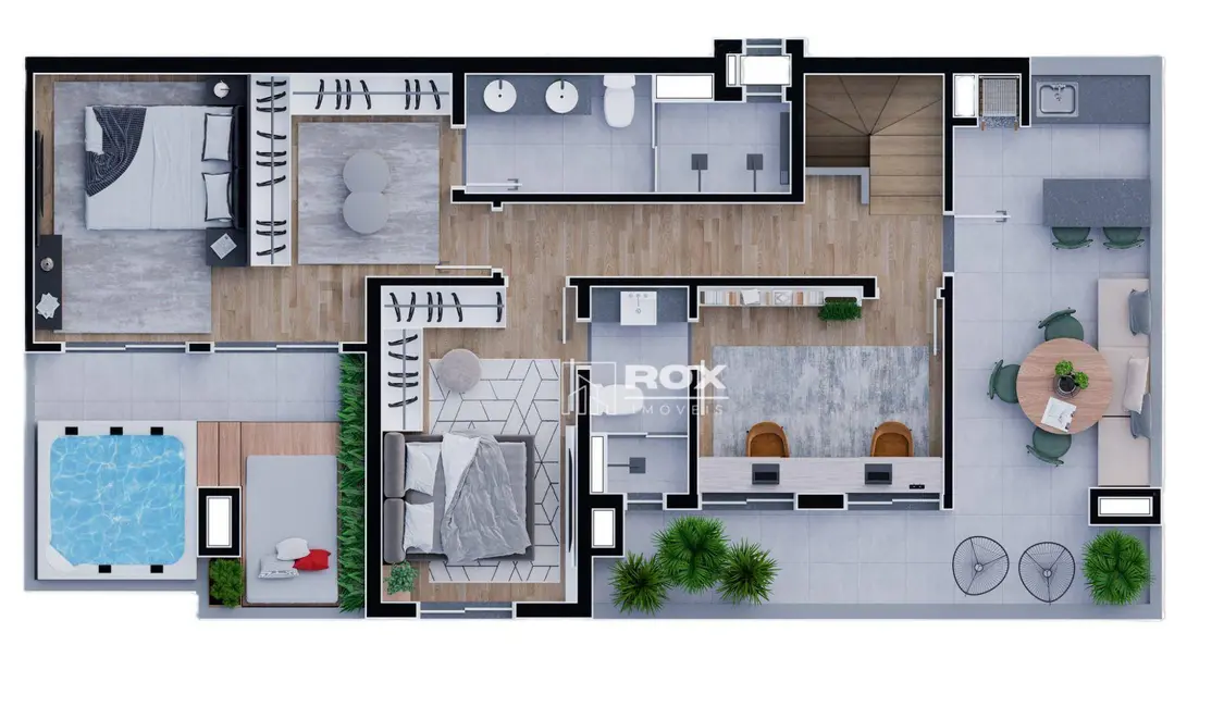 Foto 4 de Apartamento com 3 quartos à venda, 173m2 em Santa Felicidade, Curitiba - PR