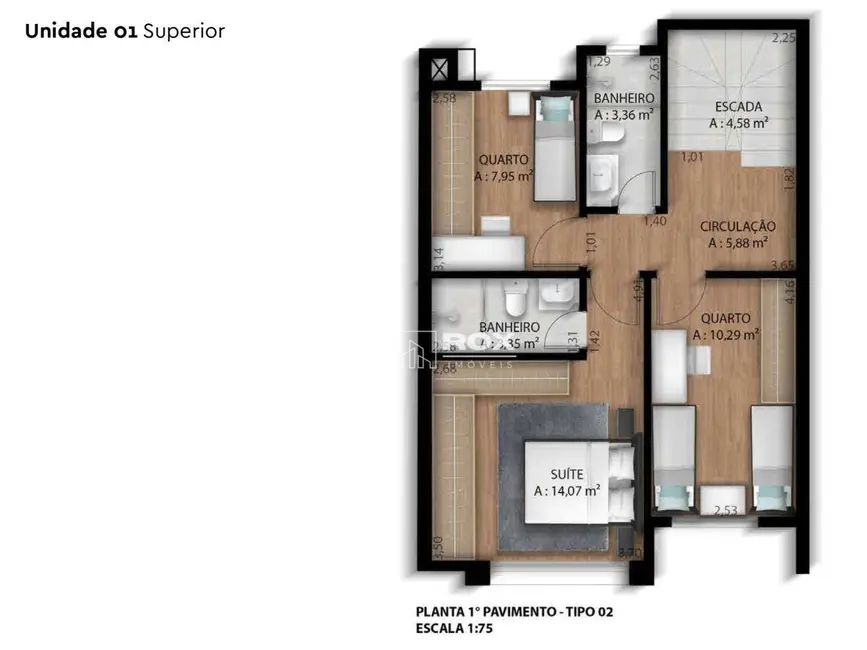 Sobrado com 3 quartos à venda, 159m2 em Portão, Curitiba - PR - imagem 6 Foto 6 de Sobrado com 3 quartos à venda, 159m2 em Portão, Curitiba - PR