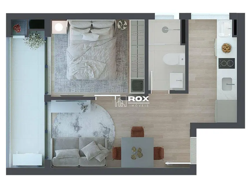 Apartamento com 1 quarto à venda, 42m2 em Portão, Curitiba - PR - imagem 4 Foto 4 de Apartamento com 1 quarto à venda, 42m2 em Portão, Curitiba - PR