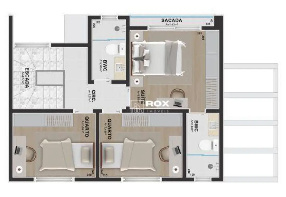Sobrado com 3 quartos à venda, 124m2 em Uberaba, Curitiba - PR - imagem 9 Foto 9 de Sobrado com 3 quartos à venda, 124m2 em Uberaba, Curitiba - PR