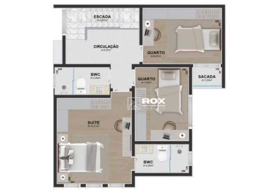 Sobrado com 3 quartos à venda, 124m2 em Uberaba, Curitiba - PR - imagem 6 Foto 6 de Sobrado com 3 quartos à venda, 124m2 em Uberaba, Curitiba - PR