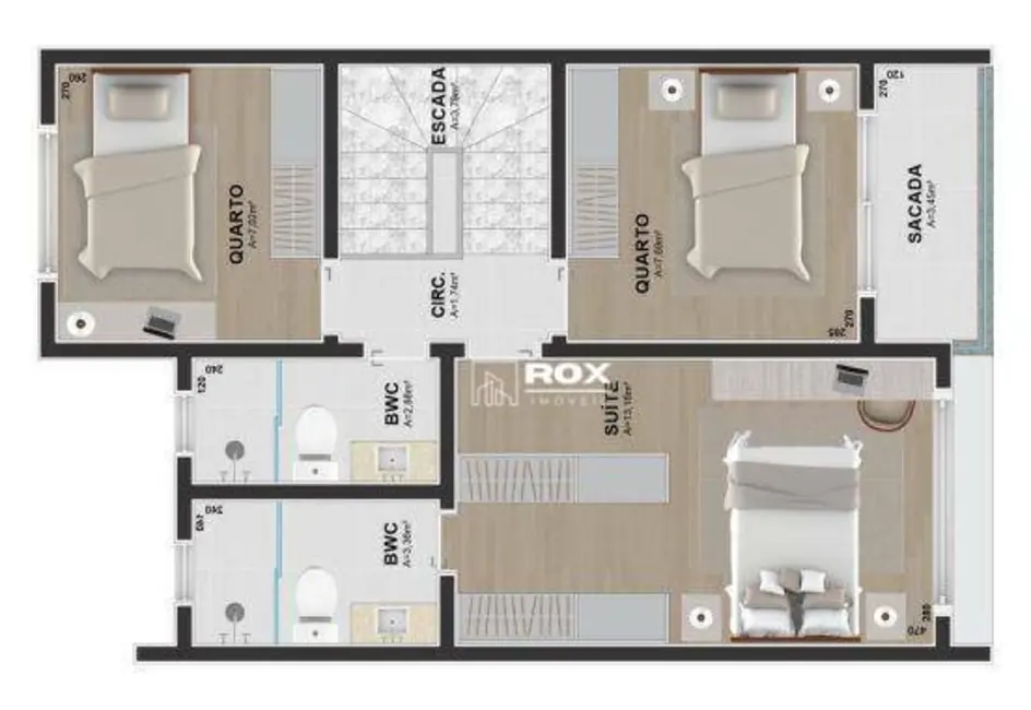 Sobrado com 3 quartos à venda, 114m2 em Uberaba, Curitiba - PR - imagem 5 Foto 5 de Sobrado com 3 quartos à venda, 114m2 em Uberaba, Curitiba - PR