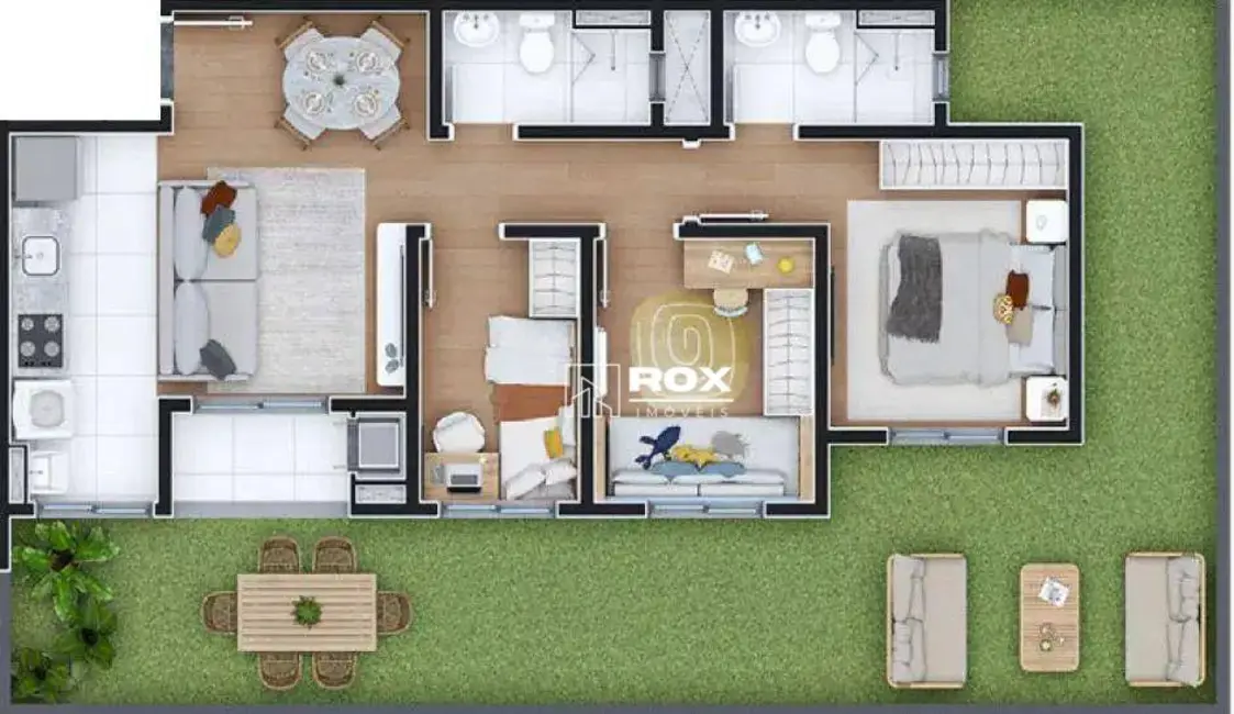 Foto 6 de Apartamento com 3 quartos à venda, 64m2 em Novo Mundo, Curitiba - PR