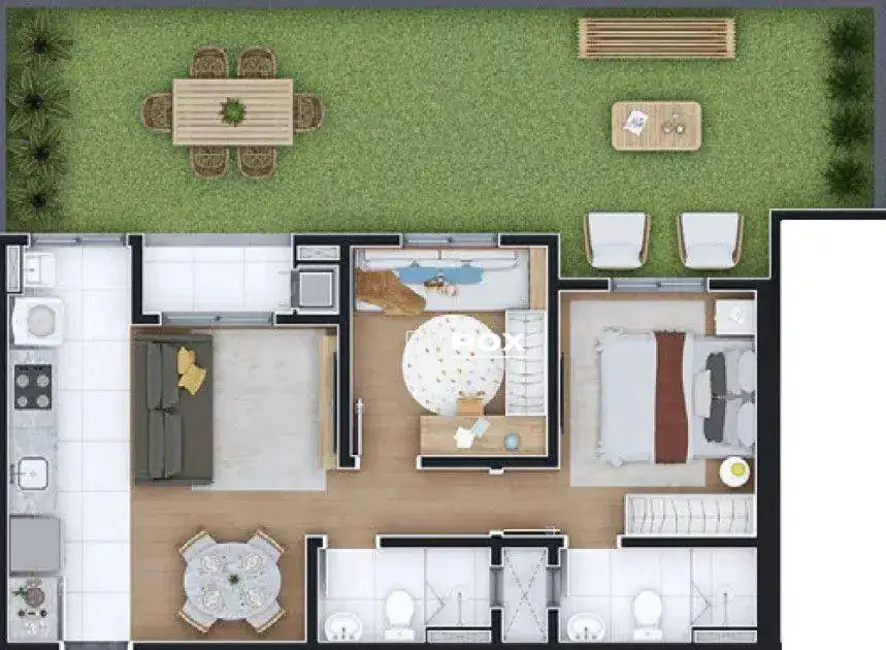 Foto 4 de Apartamento com 2 quartos à venda, 59m2 em Novo Mundo, Curitiba - PR