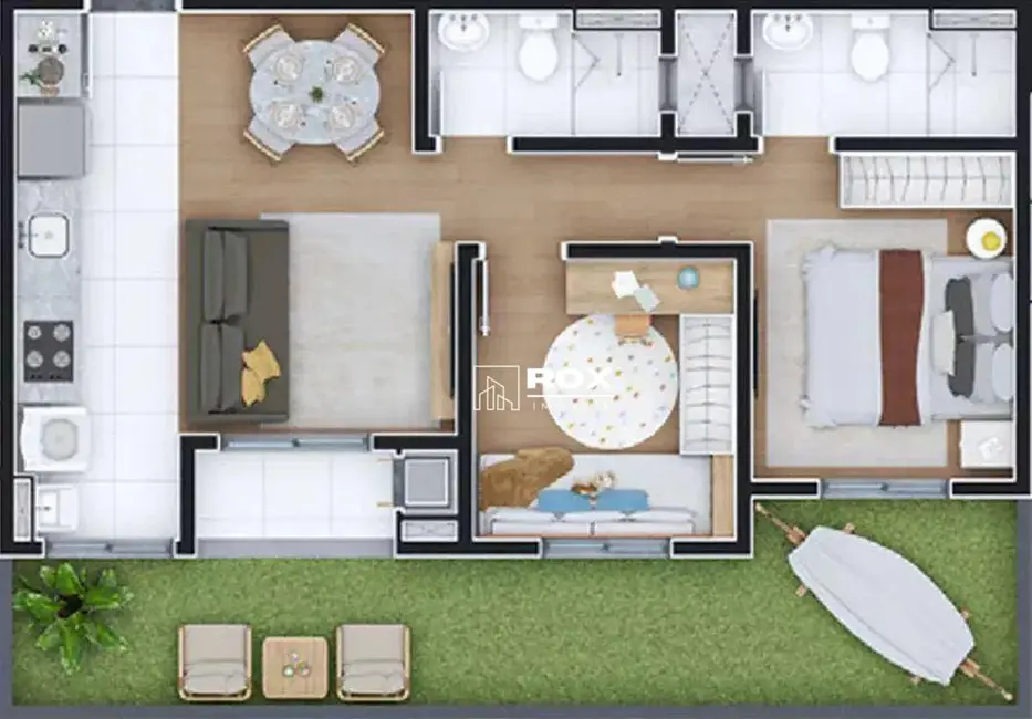 Foto 5 de Apartamento com 2 quartos à venda, 59m2 em Novo Mundo, Curitiba - PR