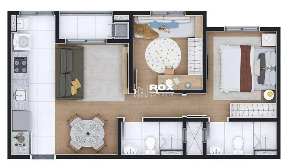 Foto 7 de Apartamento com 2 quartos à venda, 59m2 em Novo Mundo, Curitiba - PR