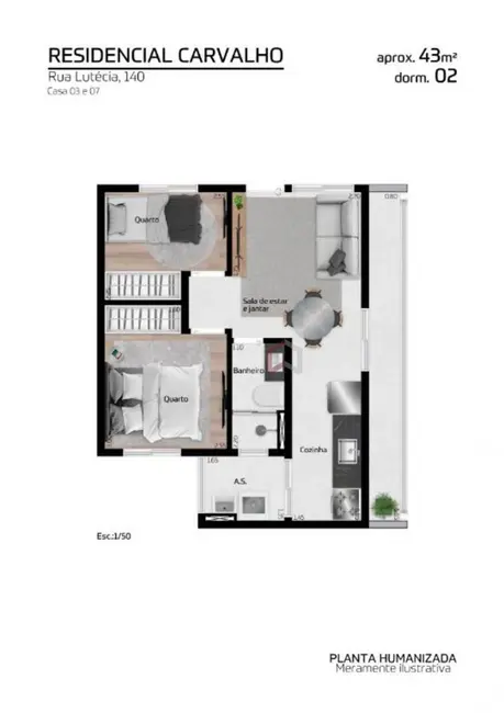 Apartamento com 2 quartos à venda, 36m2 em Vila Carrão, São Paulo - SP - imagem 9 Foto 9 de Apartamento com 2 quartos à venda, 36m2 em Vila Carrão, São Paulo - SP