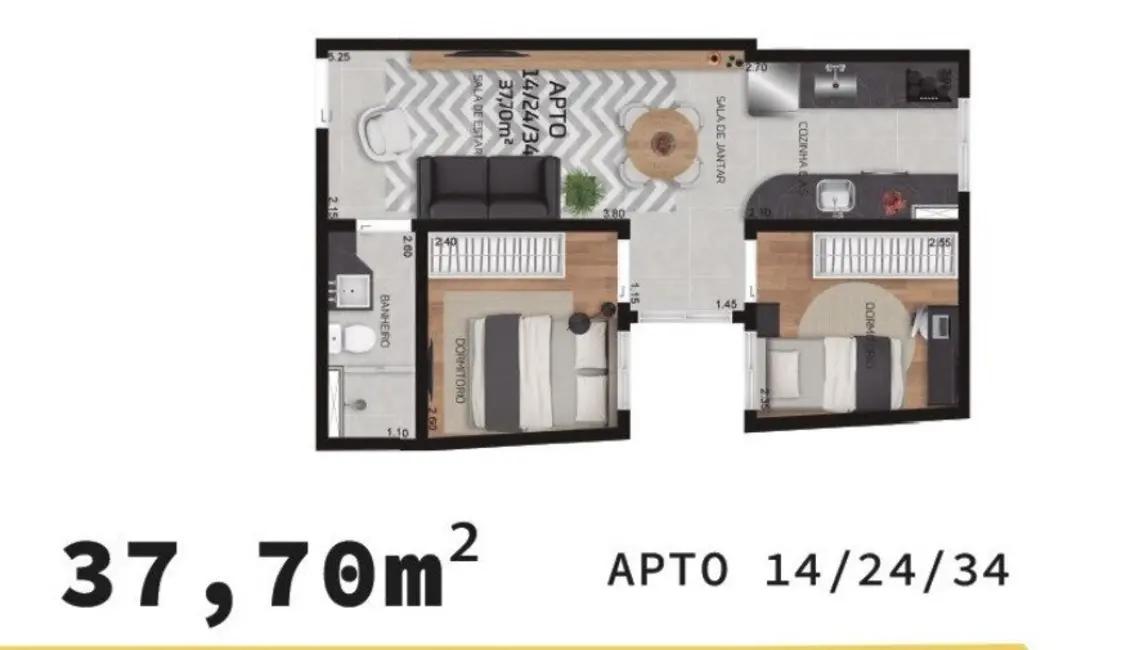 Foto 8 de Apartamento com 2 quartos à venda, 37m2 em Cidade Patriarca, São Paulo - SP